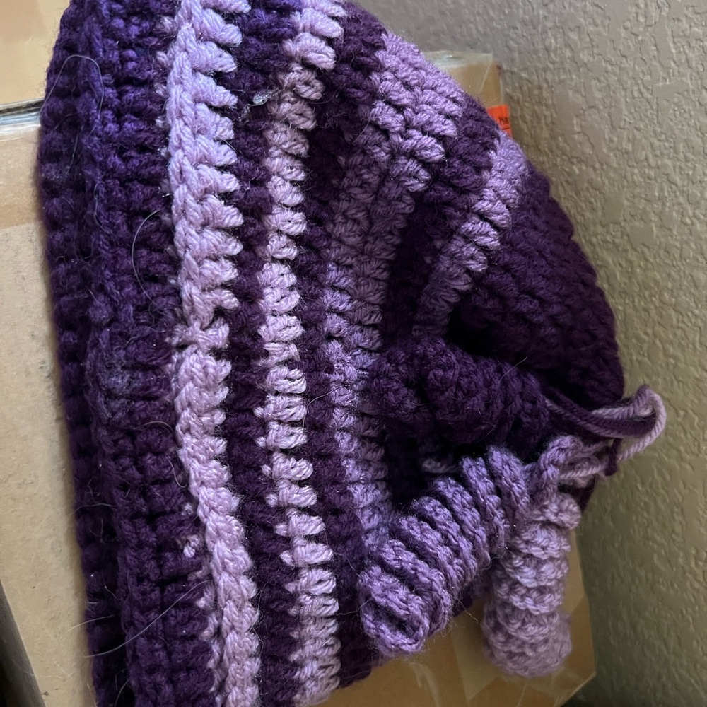 Purple and Lavender Knit Beanie